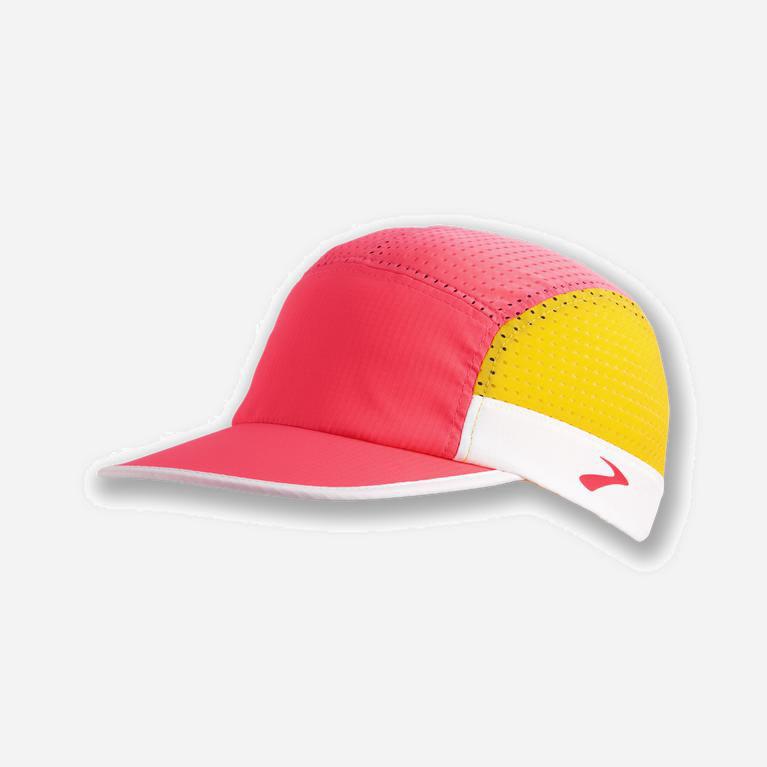 Brooks Propel Mesh Israel - Men's Running Hat - Fluoro Pink/Tangerine/White (89247-JLIC)